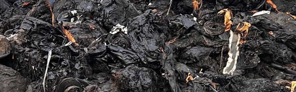 Tire cord fabric scrap consisting of textile-infused rubber remnants used in reclaim rubber production